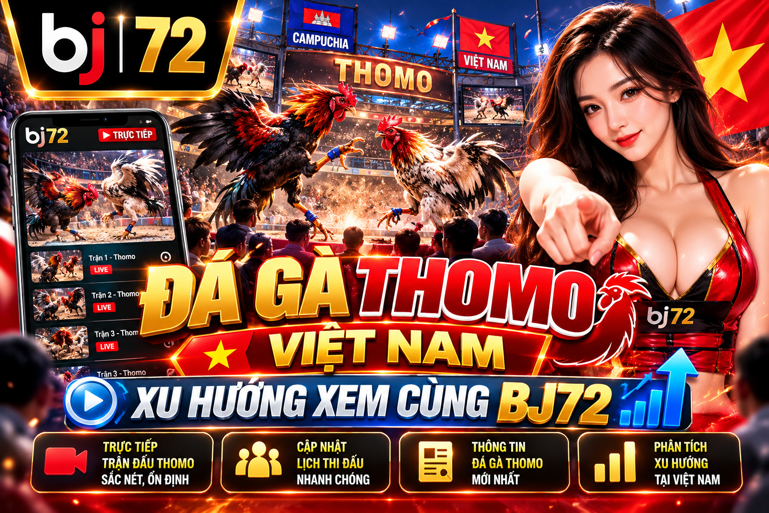 xu hướng đá gà thomo mới nhất tại bj72